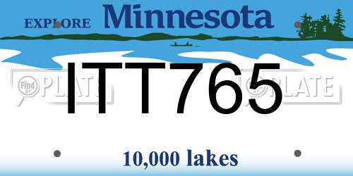 ITT765 Minnesota License Plate