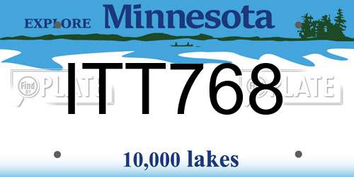 ITT768 Minnesota License Plate