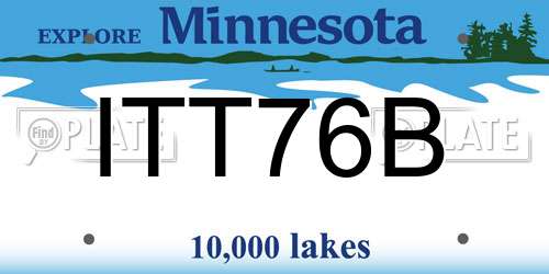 ITT76B Minnesota License Plate