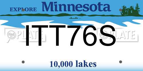 ITT76S Minnesota License Plate