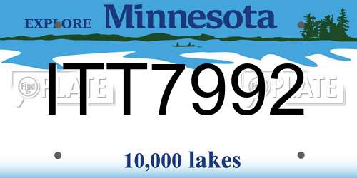 ITT7992 Minnesota License Plate