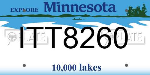 ITT8260 Minnesota License Plate