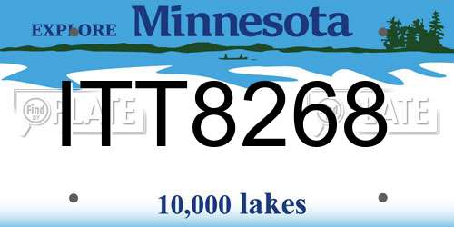 ITT8268 Minnesota License Plate
