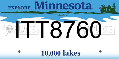 ITT8760 Minnesota License Plate