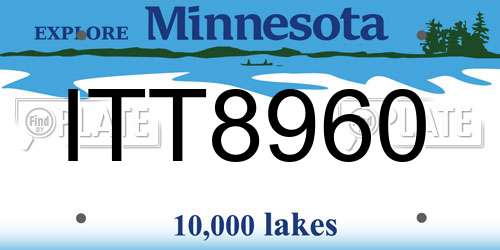 ITT8960 Minnesota License Plate