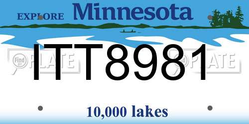 ITT8981 Minnesota License Plate