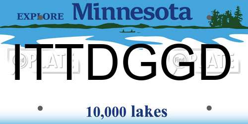 ITTDGGD Minnesota License Plate