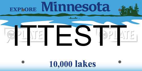 ITTESTT Minnesota License Plate