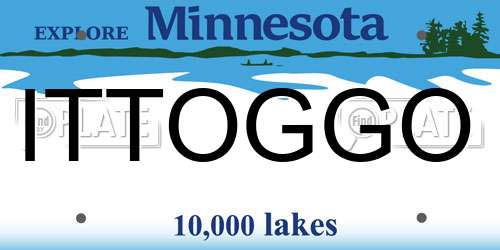 ITTOGGO Minnesota License Plate