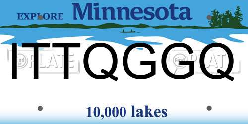 ITTQGGQ Minnesota License Plate