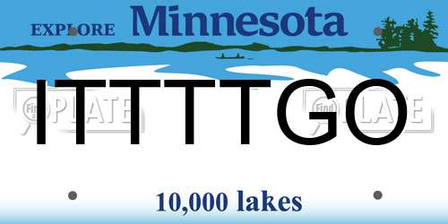 ITTTTGO Minnesota License Plate