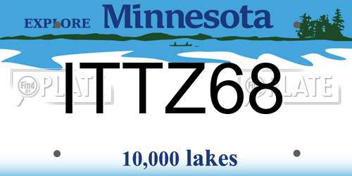 ITTZ68 Minnesota License Plate