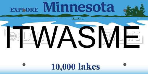ITWASME Minnesota License Plate