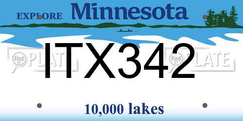 ITX342 Minnesota License Plate