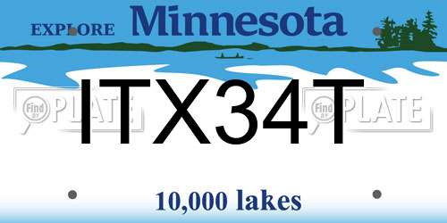 ITX34T Minnesota License Plate