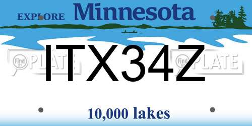 ITX34Z Minnesota License Plate