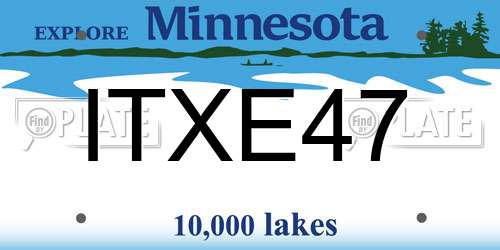 ITXE47 Minnesota License Plate