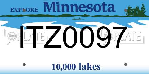 ITZ0097 Minnesota License Plate