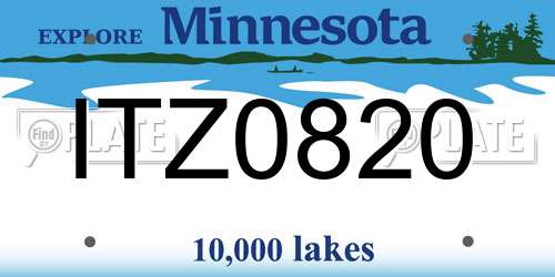 ITZ0820 Minnesota License Plate