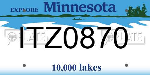 ITZ0870 Minnesota License Plate
