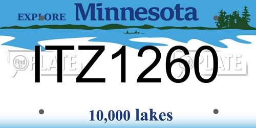 ITZ1260 Minnesota License Plate