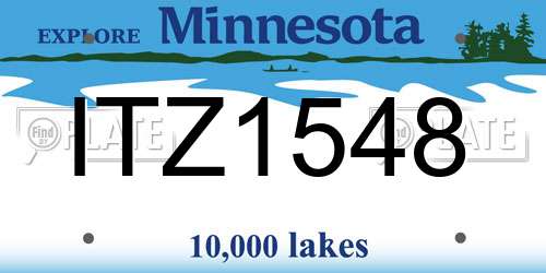 ITZ1548 Minnesota License Plate