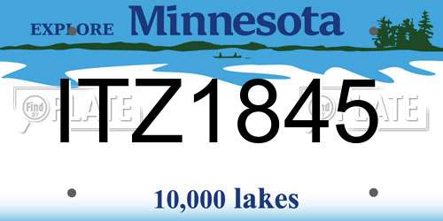 ITZ1845 Minnesota License Plate