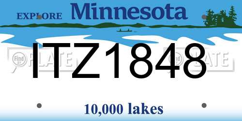 ITZ1848 Minnesota License Plate