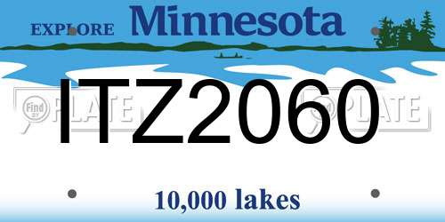 ITZ2060 Minnesota License Plate