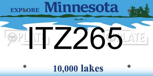 ITZ265 Minnesota License Plate