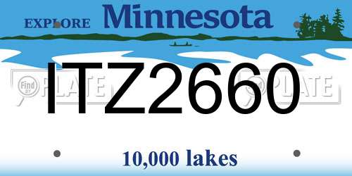 ITZ2660 Minnesota License Plate