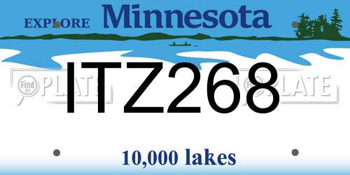 ITZ268 Minnesota License Plate