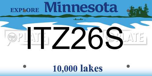 ITZ26S Minnesota License Plate