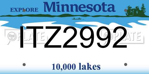 ITZ2992 Minnesota License Plate