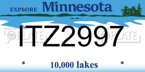 ITZ2997 Minnesota License Plate