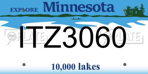 ITZ3060 Minnesota License Plate