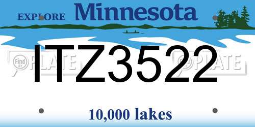 ITZ3522 Minnesota License Plate