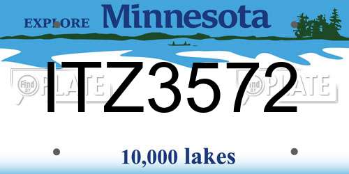 ITZ3572 Minnesota License Plate