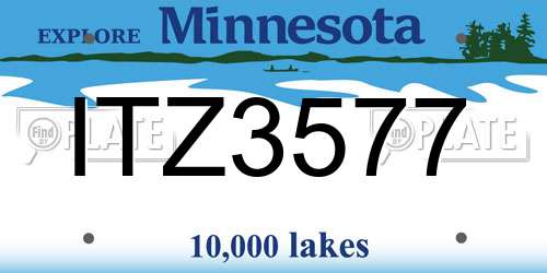 ITZ3577 Minnesota License Plate