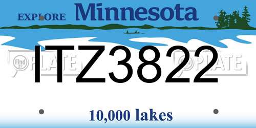 ITZ3822 Minnesota License Plate