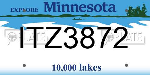 ITZ3872 Minnesota License Plate