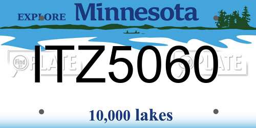 ITZ5060 Minnesota License Plate