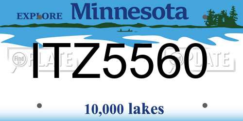 ITZ5560 Minnesota License Plate
