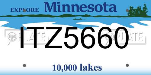 ITZ5660 Minnesota License Plate