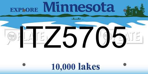 ITZ5705 Minnesota License Plate