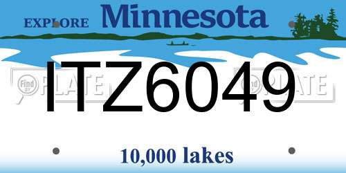 ITZ6049 Minnesota License Plate