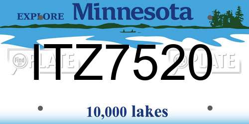 ITZ7520 Minnesota License Plate