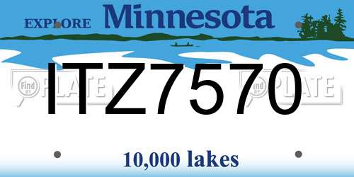 ITZ7570 Minnesota License Plate