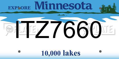 ITZ7660 Minnesota License Plate