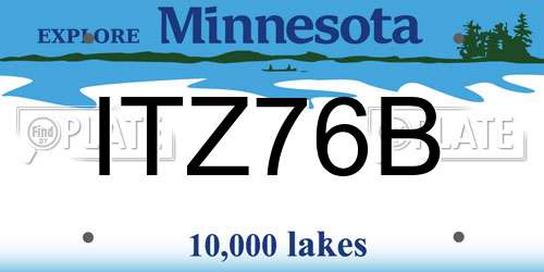 ITZ76B Minnesota License Plate
